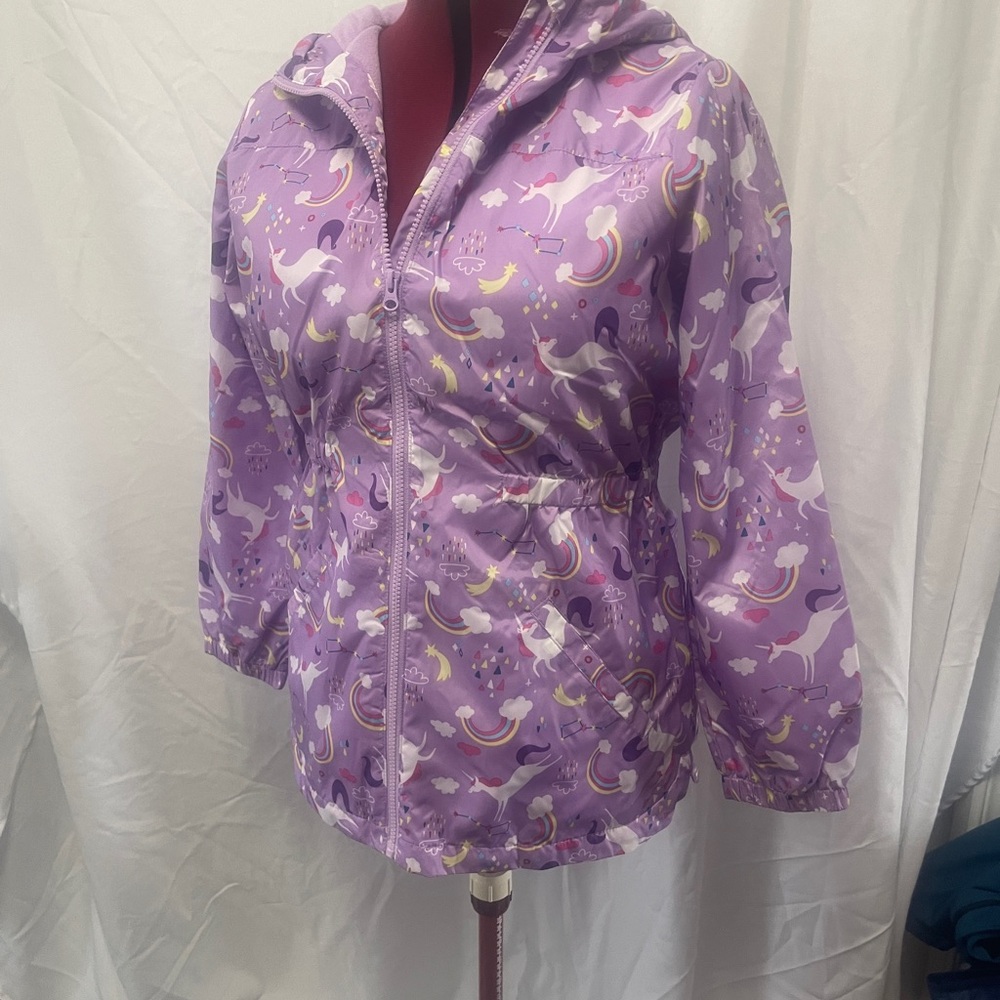 Wonder Nation Lavender unicorn Fleece/rain Jacket